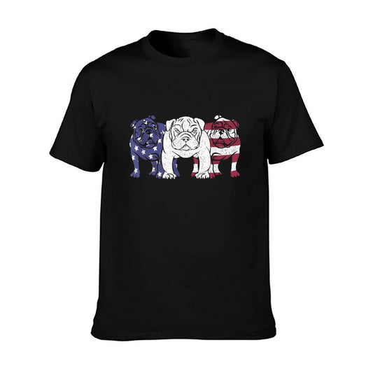 Unique English Bulldog Dog American Flag Retro Puppy Lover T-Shirt