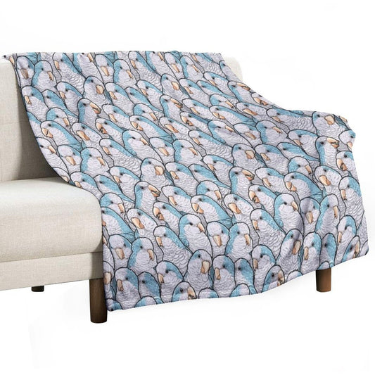 Blue Quaker Monk Parakeets Throw Blanket