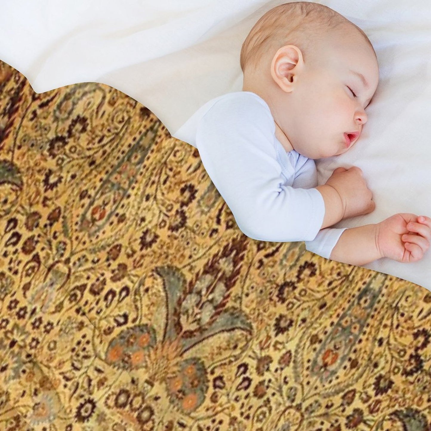 Antique Persian Khorassan Rug Print Throw Blanket