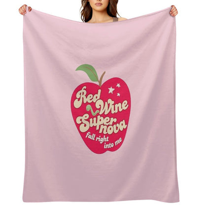 Red Wine Supernova Apple Throw Blanket