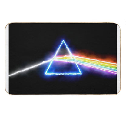 Pink Floyd Dark Side of The Moon Style Prism Rainbow Colors Bath Mat