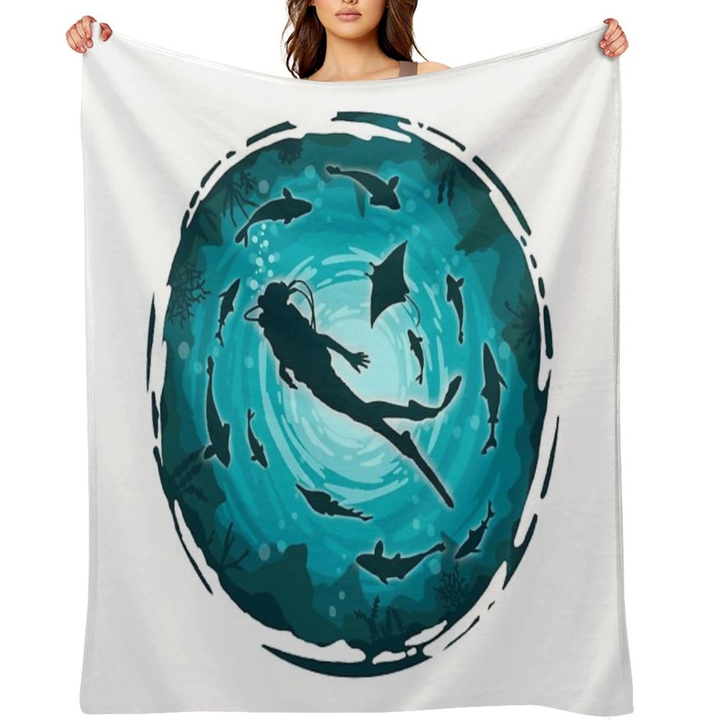 Scuba Diver Throw Blanket