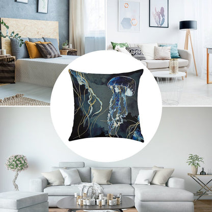 Metallic Ocean III Linen Throw Pillow Cover