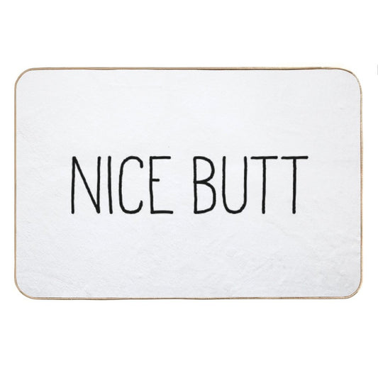 Nice Butt White Bath Mat