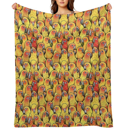 Sun Conures Throw Blanket