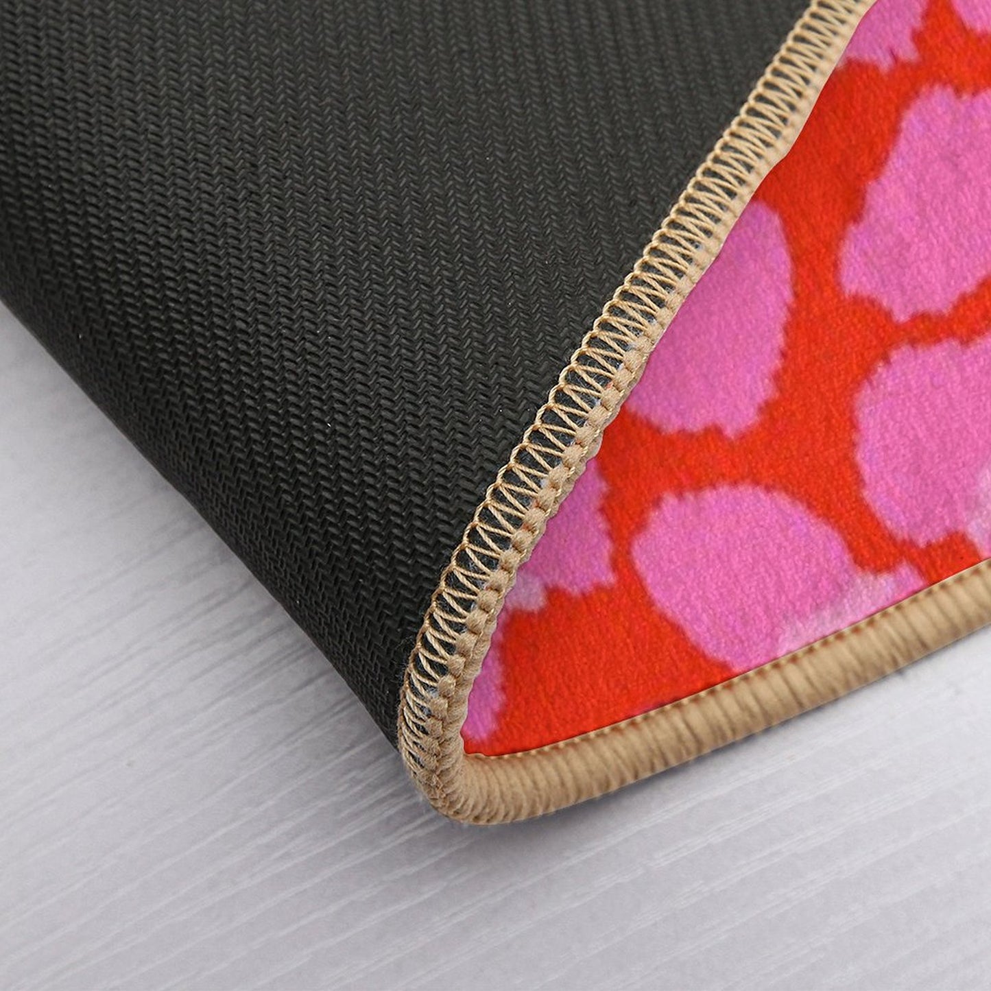 Textured Red And Pink Leopard Print Bath Mat