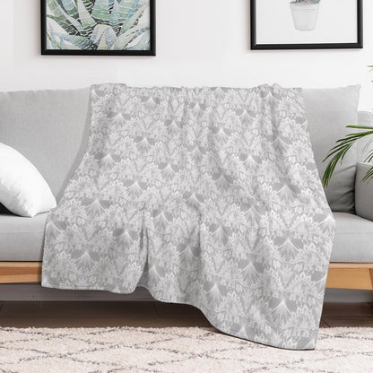 Stegosaurus Lace - White Throw Blanket