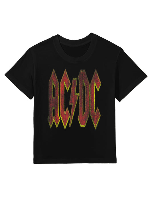 ACDC Distressed Red Logo Rock Music Band Kids T-Shirt
