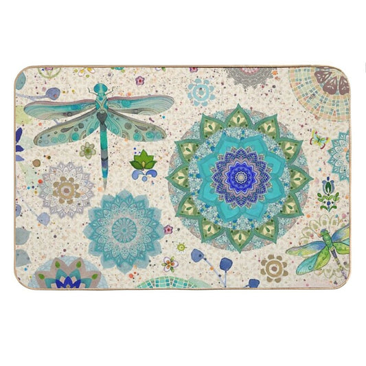 Boho Dragonfly Mandalas Bath Mat