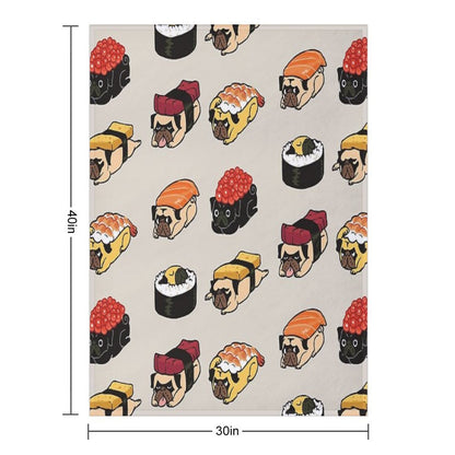 Sushi Pug Throw Blanket