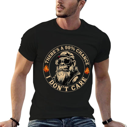 Funny Monkey Theres A 99 Chance I Dont Care (On Back)  High-quality Stitching T-Shirt
