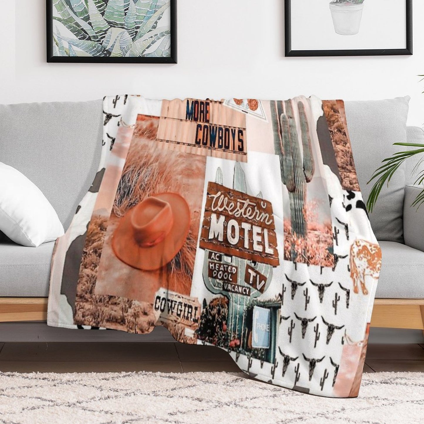 Western, Cowgirl Collage Art  Pinterest, Yeehaw Collage Throw Blanket