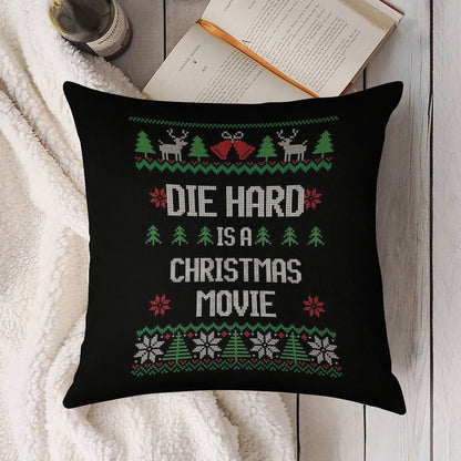 Die Hard Is A Christmas Movie Linen Throw Pillow Cover