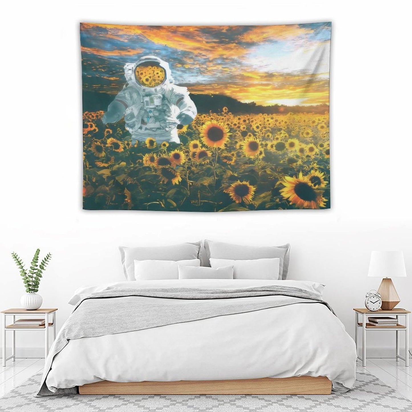 Astronaut In Sunflower A Galaxy Far Away Tapestry