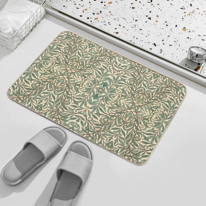 William Morris Willow Bough Wood Watercolor Pattern Bath Mat