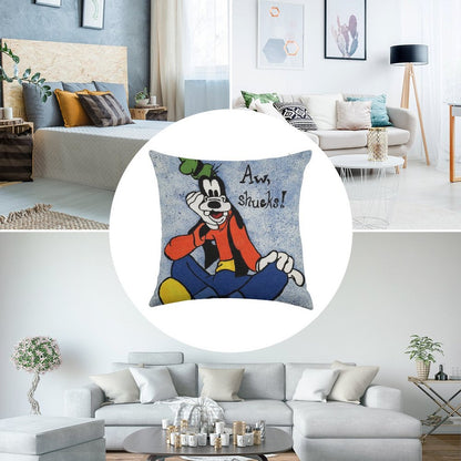 Goofy Painting Linen Throw Pillow Cover