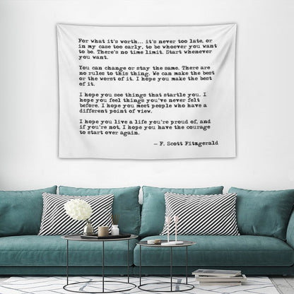 For What It's Worth - F Scott Fitzgerald Quote Tapestry