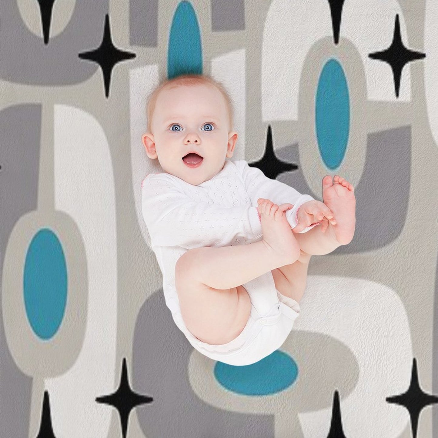 Retro Mid Century Atomic Composition 259 Throw Blanket