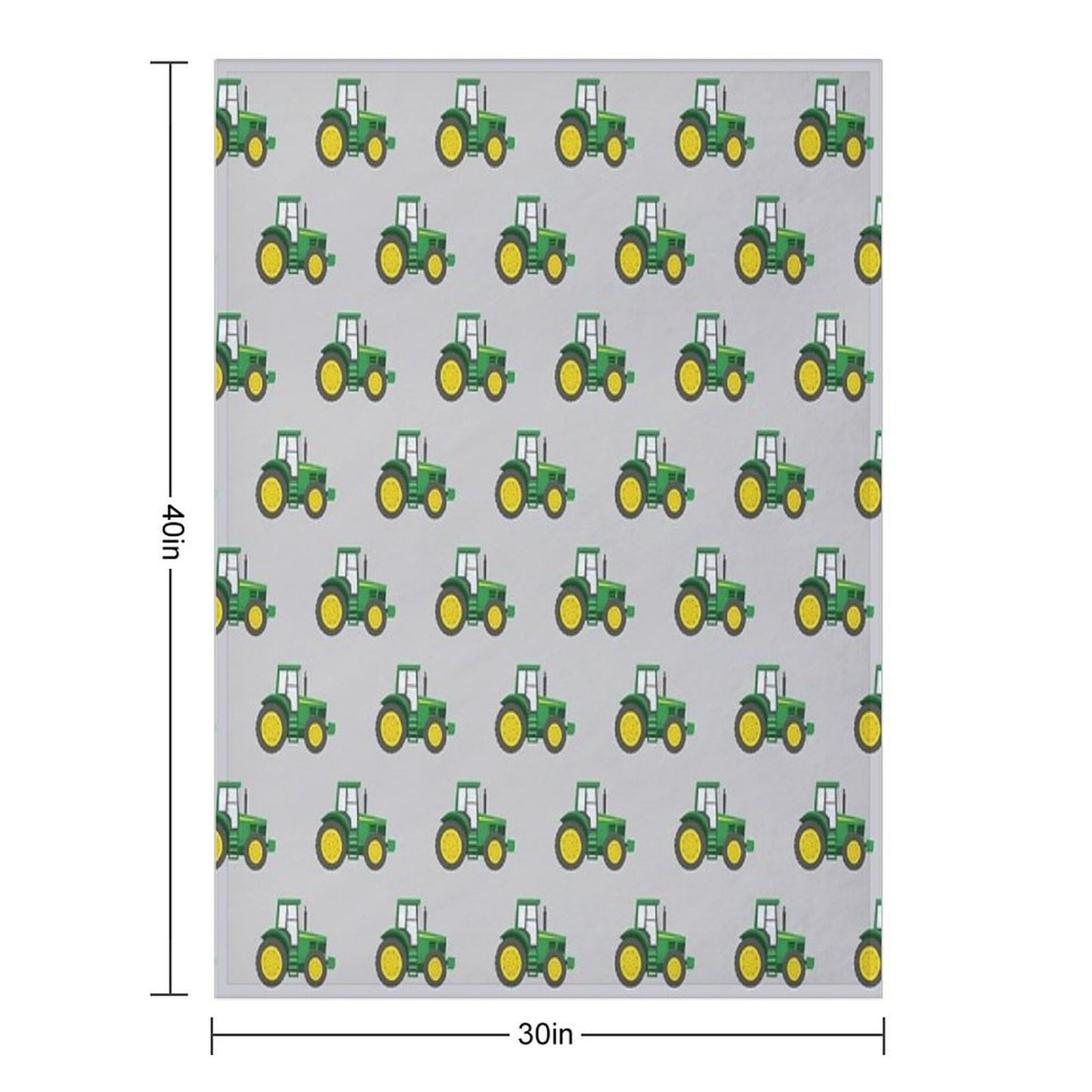 Green Tractors on Grey - Farming - Farm Themed Throw Blanket