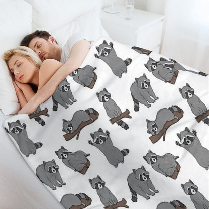 Raccoons Throw Blanket