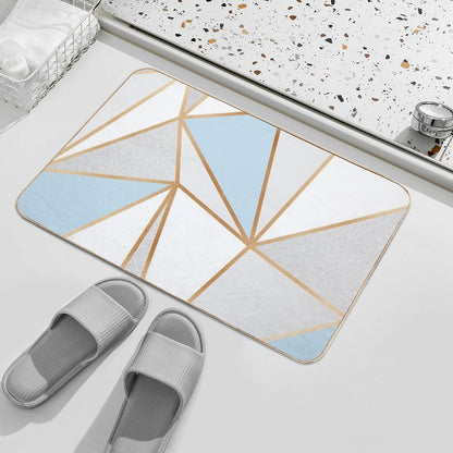 Blue, Grey & Gold Geo Bath Mat