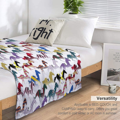 Off to The Horse Races Jockey Silks Pattern Throw Blanket