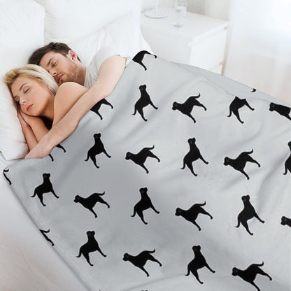 Black Labrador Retriever Silhouette(s) Throw Blanket