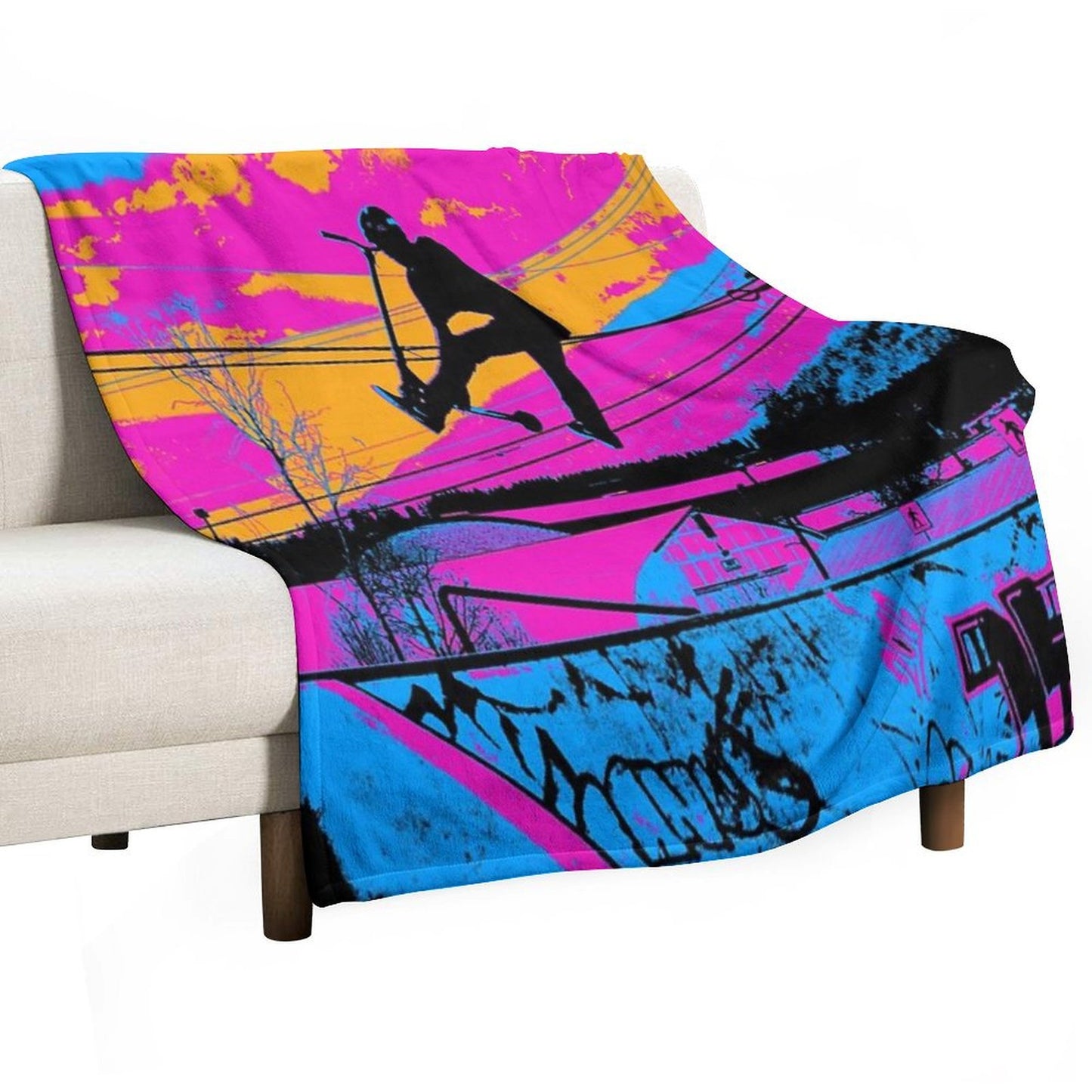 Let's Fly! - Stunt Scooter Throw Blanket