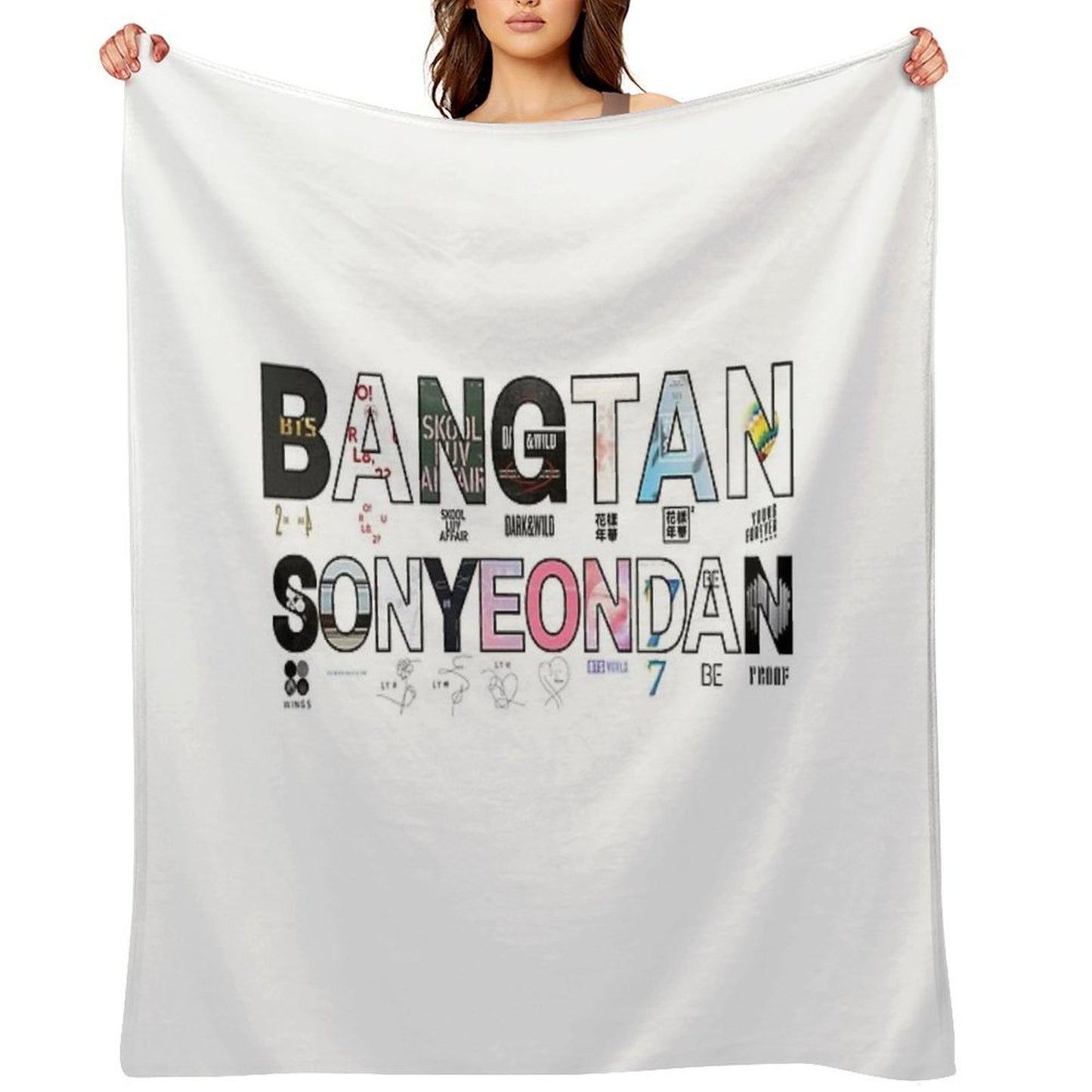 BANGTAN SONYEONDAN BTS Album Cover Design – BTS Discography Fan Art Throw Blanket