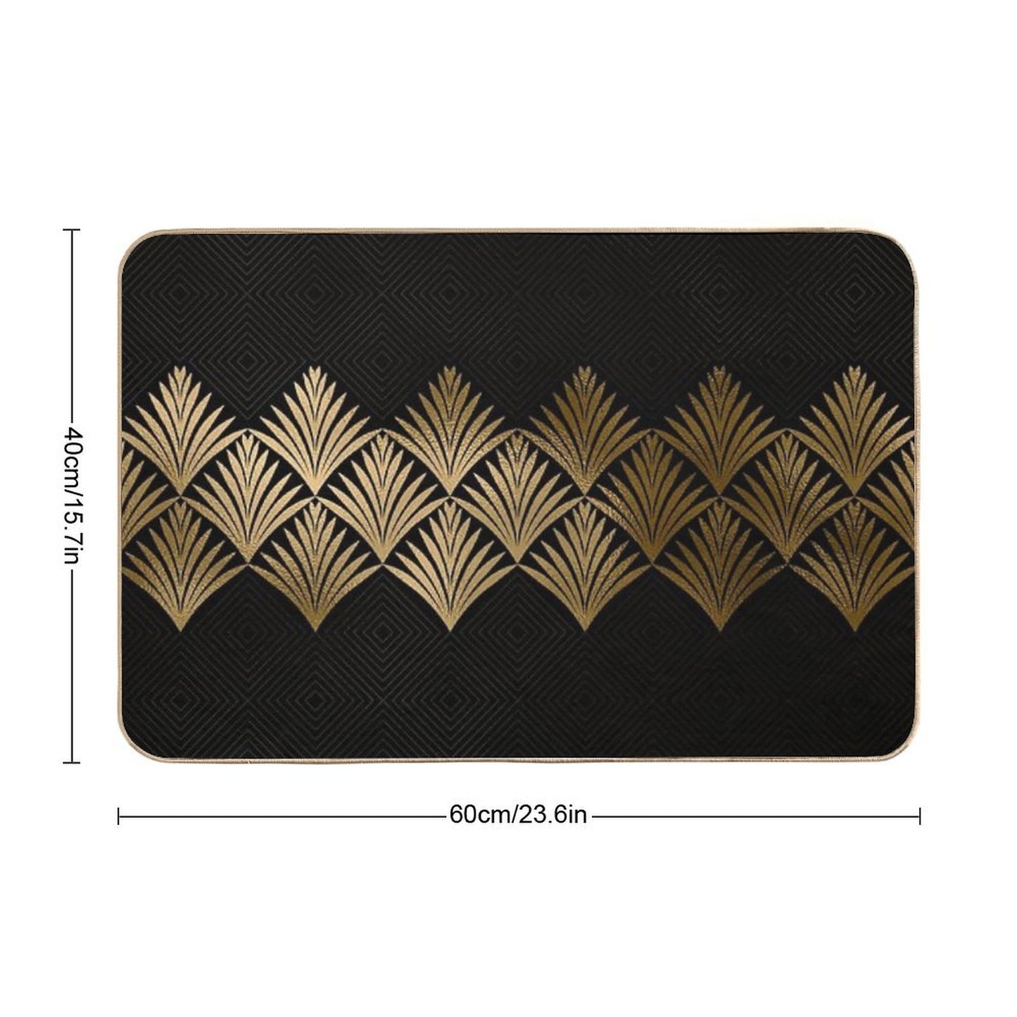 Reims, France Luxueux Black And Gold Hues Art Deco Bath Mat