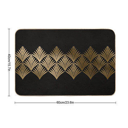 Reims, France Luxueux Black And Gold Hues Art Deco Bath Mat