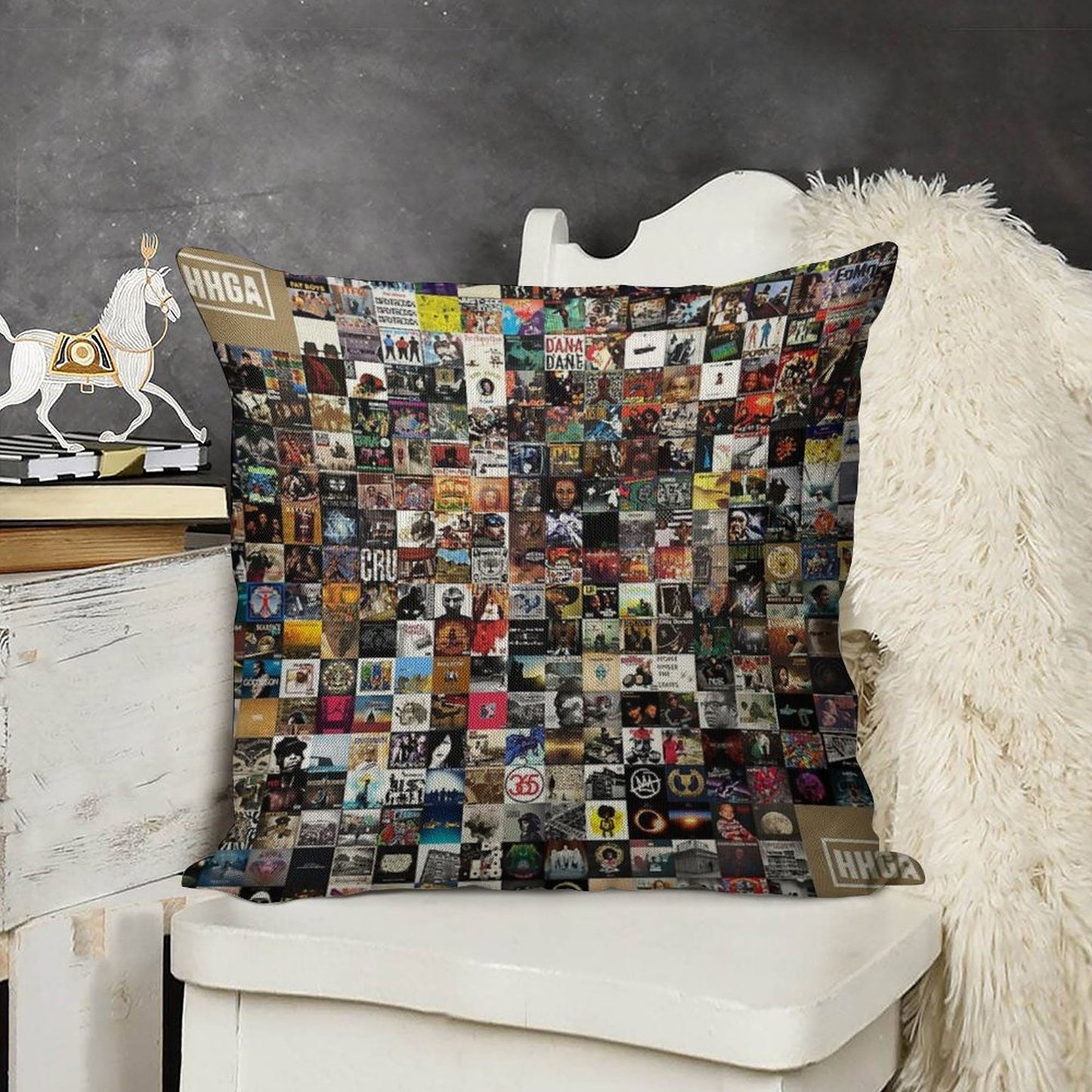 Greatest Hip Hop Albums 1986 - 2018 Linen Throw Pillow Cover