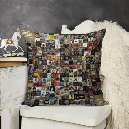 Greatest Hip Hop Albums 1986 - 2018 Linen Throw Pillow Cover