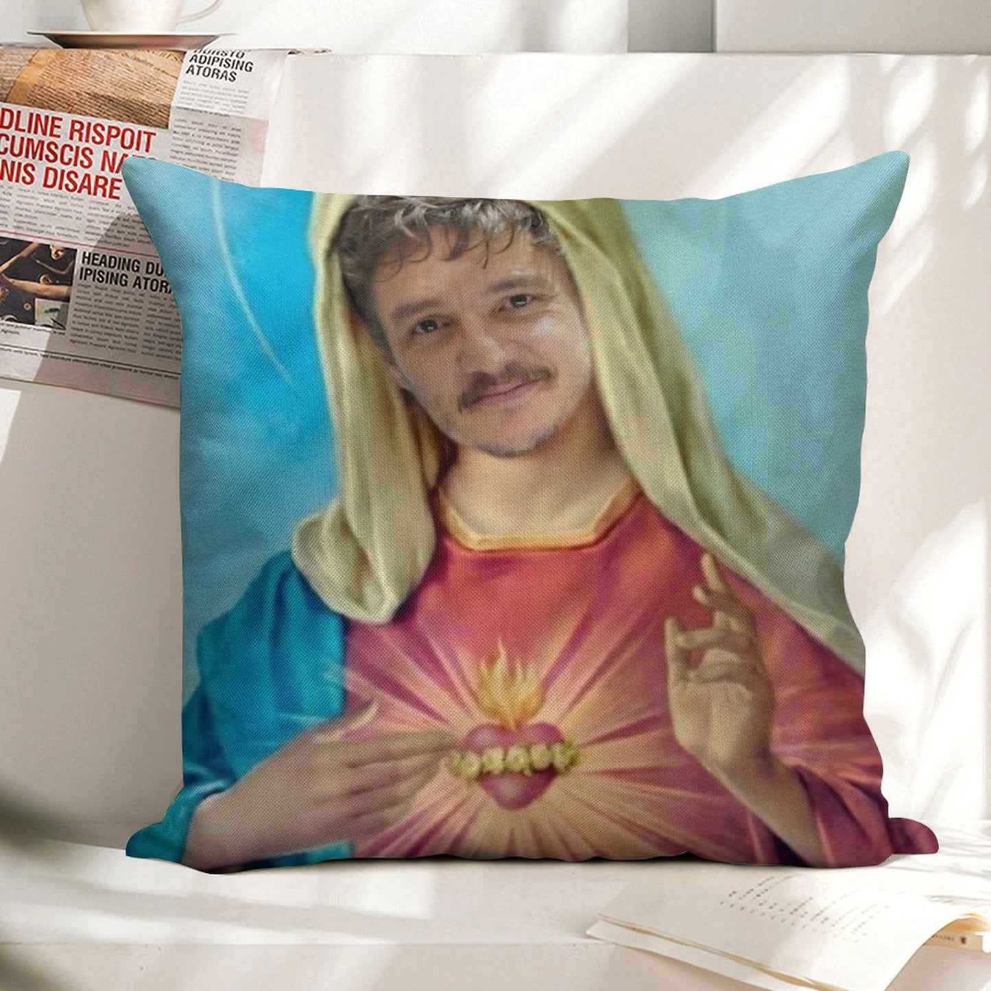 I Believe in Pedro Pascal Linen Throw Pillow Cover