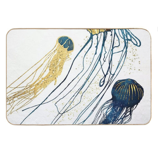 Metallic Jellyfish II Bath Mat