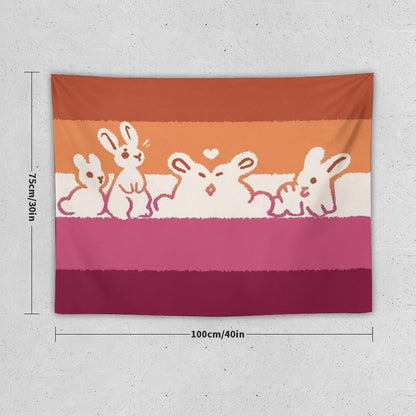 Lesbian Flag Bunnies Tapestry
