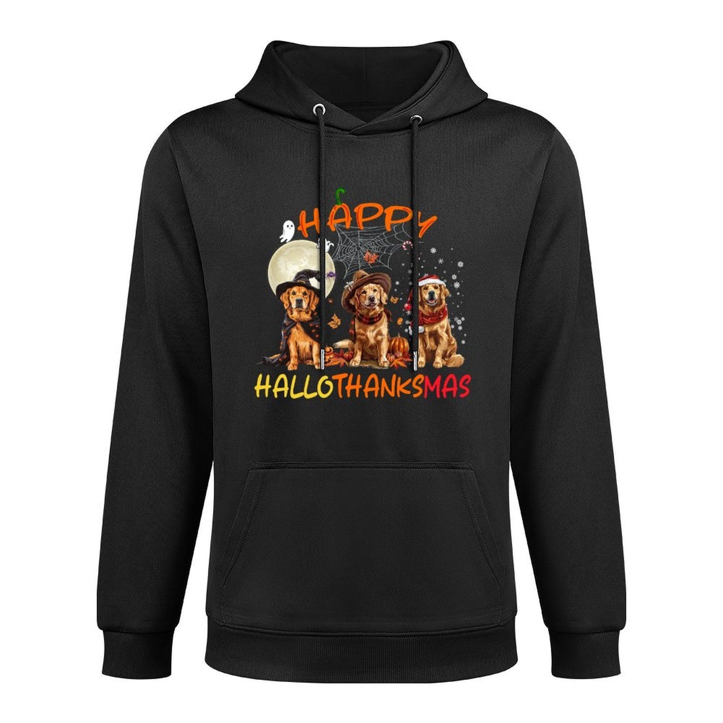 Happy Halloween Thanksgiving Christmas Golden Retriever Xmas Sweatshirt Unisex Design Hoodie
