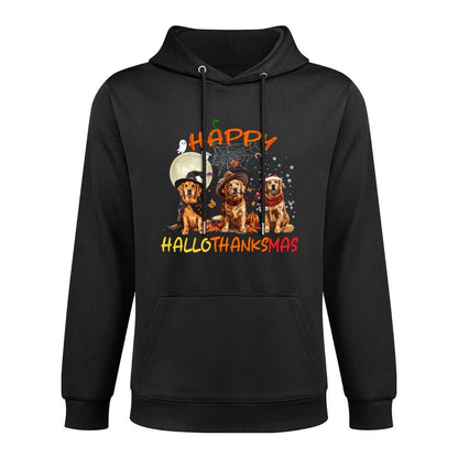 Happy Halloween Thanksgiving Christmas Golden Retriever Xmas Sweatshirt Unisex Design Hoodie