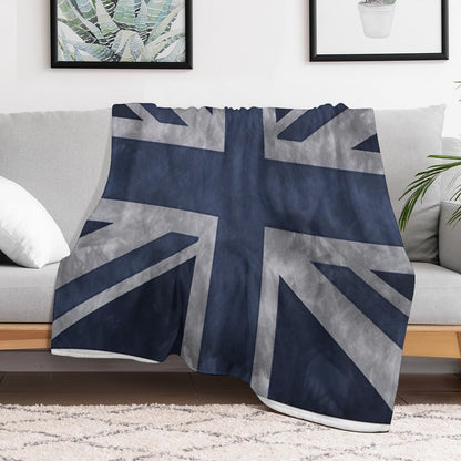Blue Distressed Union Jack Throw Blanket