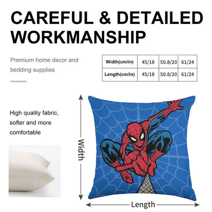 Spider Superhero Linen Throw Pillow Cover