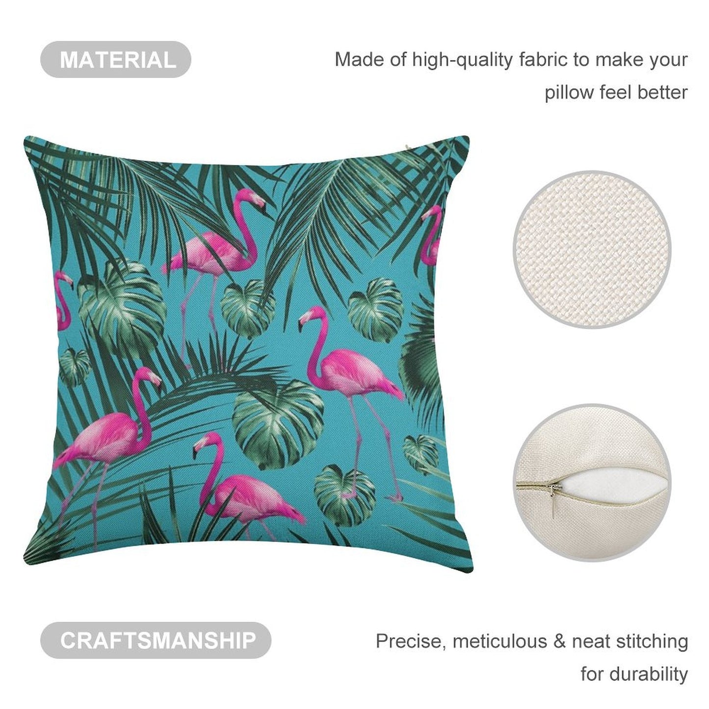 Tropical Flamingo Pattern #4 #tropical #decor #art Linen Throw Pillow Cover