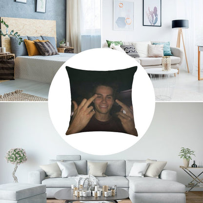 Dylan O’brien Middle Fingers Linen Throw Pillow Cover