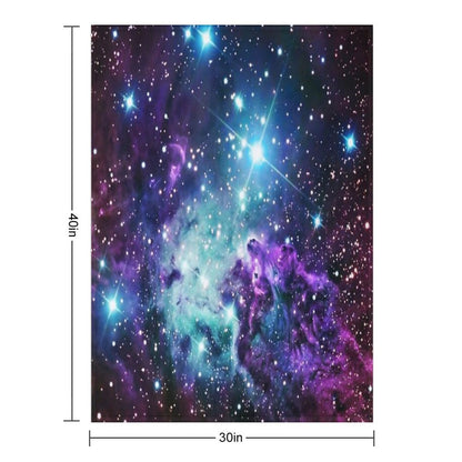 Fox Fur Nebula Teal Turquoise Purple Throw Blanket