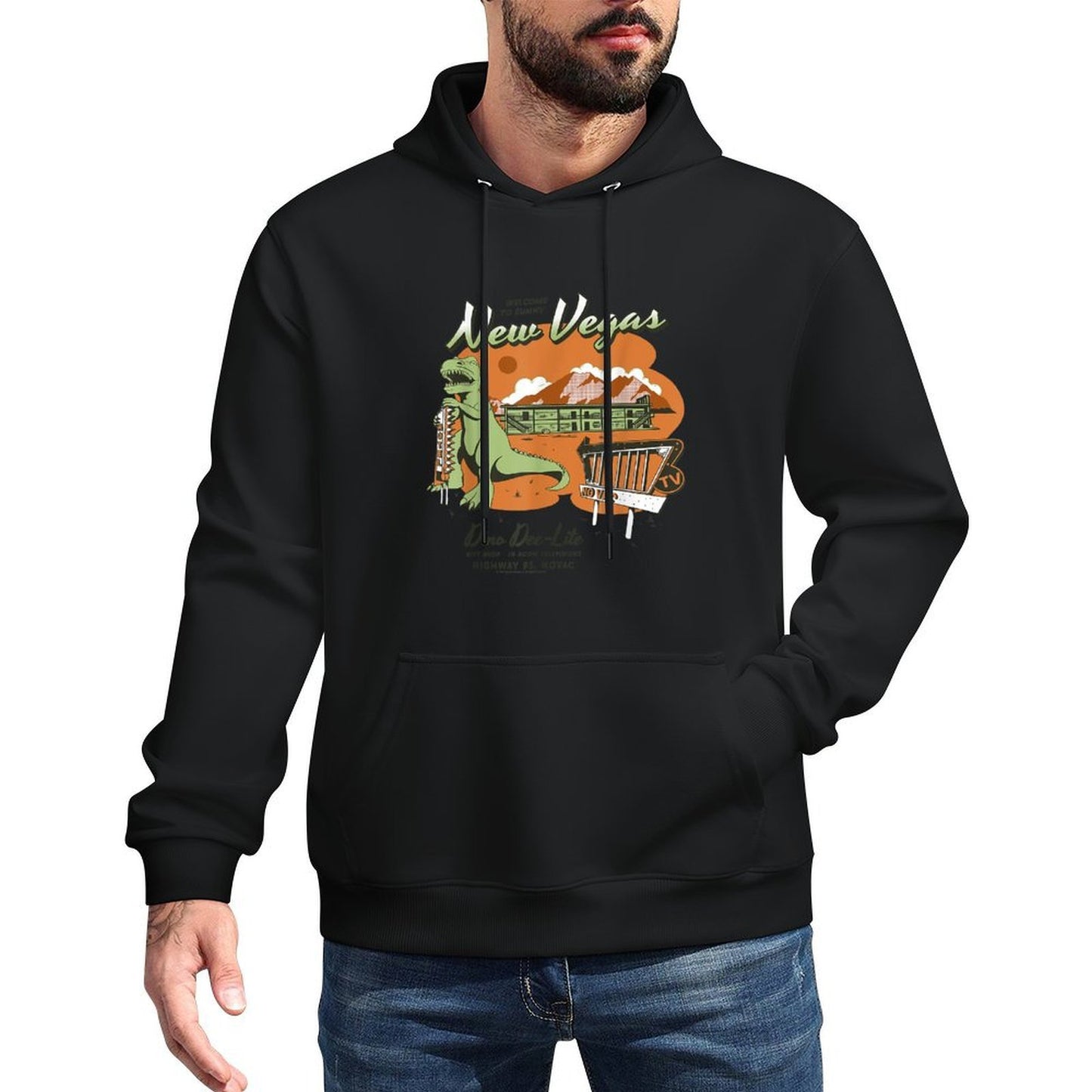 Fallout Welcome to New Vegas Dino Dee-Lite Video Game Customizable Surface Hoodie