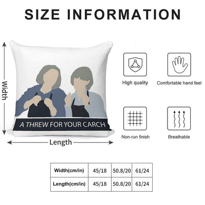 Prude And Trude - Kath And Kim Soft Shrink-Resistant Throw Pillow