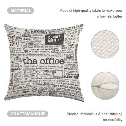 A Visual Representation of The Office Linen Throw Pillow Cover