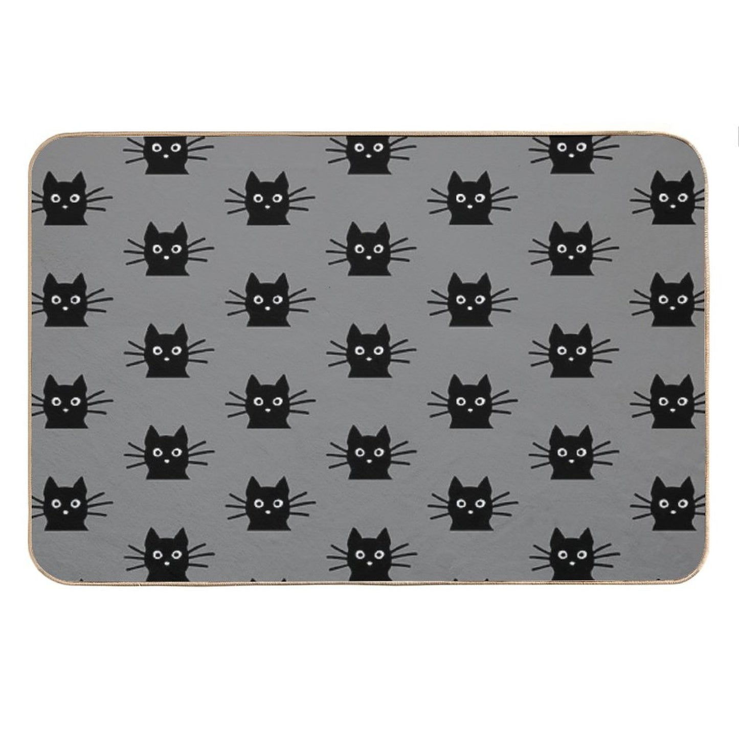 Black Cat Face Bath Mat