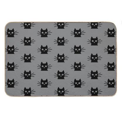 Black Cat Face Bath Mat
