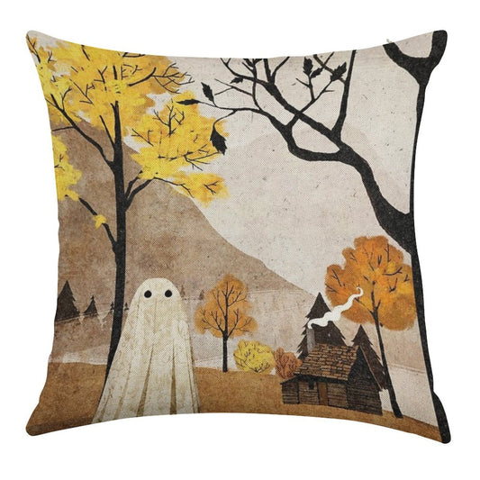 Walter in Autumn Linen Throw Pillow Cover