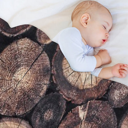 The Wood Holds Many Spirits  Vintage Moody Spiritual Forest Texture Lodge Logs With Cascadia Cabin Tree Souls Throw Blanket